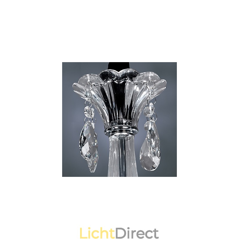 Elegante kristallen kroonluchter met 6 lampen in kaarslamp