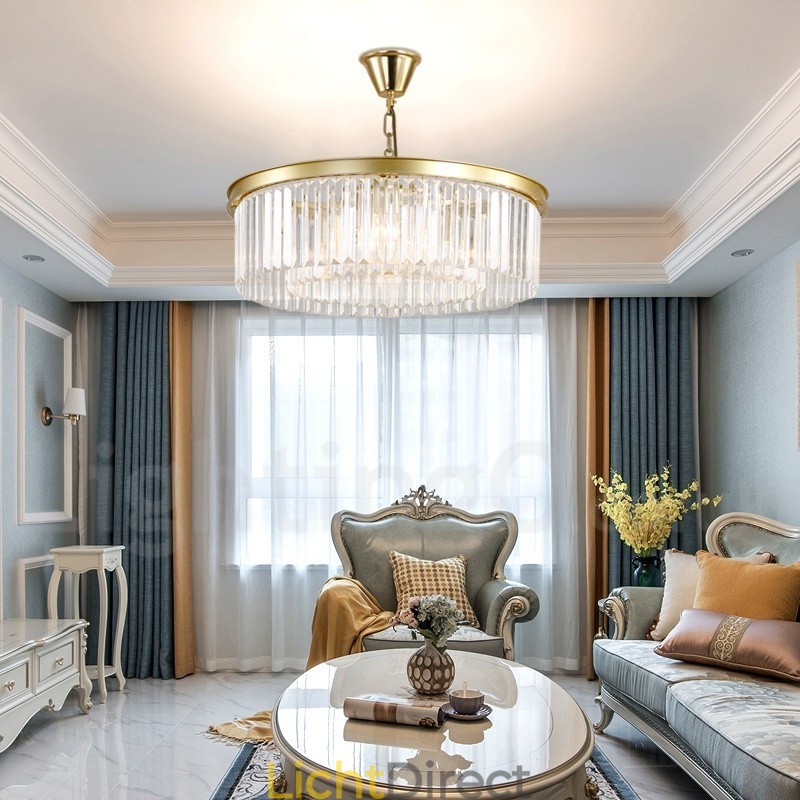 Postmoderne luxe ronde K9 kristallen hanglamp kroonluchter tentoonstellingshal