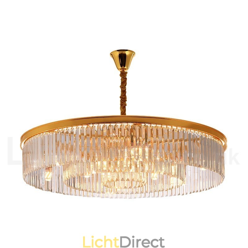 Postmoderne luxe ronde K9 kristallen hanglamp kroonluchter tentoonstellingshal