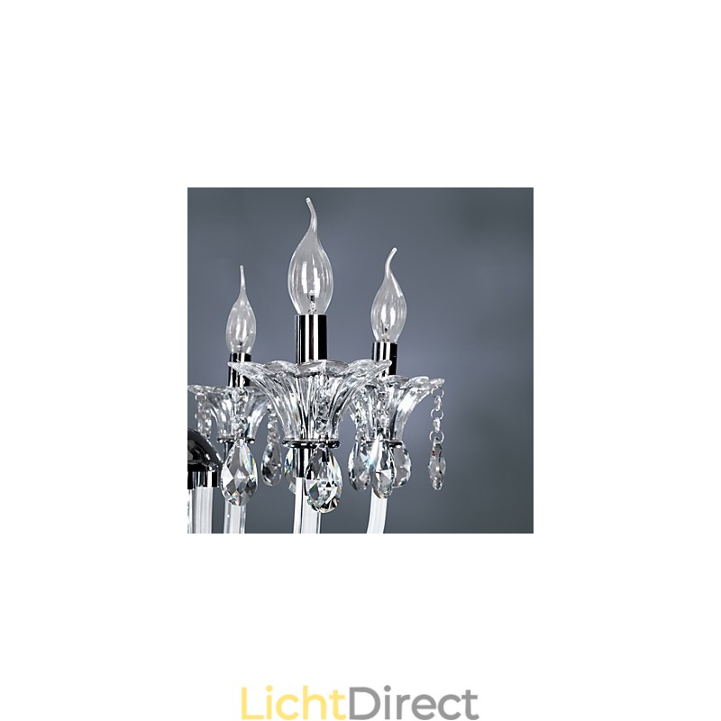 Elegante kristallen kroonluchter met 6 lampen in kaarslamp