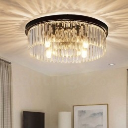 Postmoderne luxe ronde K9 kristal plafondlamp tentoonstellingshal