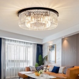 Postmoderne luxe ronde K9 kristal plafondlamp tentoonstellingshal