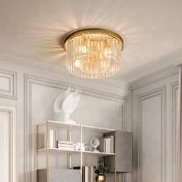 Postmoderne luxe ronde K9 kristal plafondlamp tentoonstellingshal