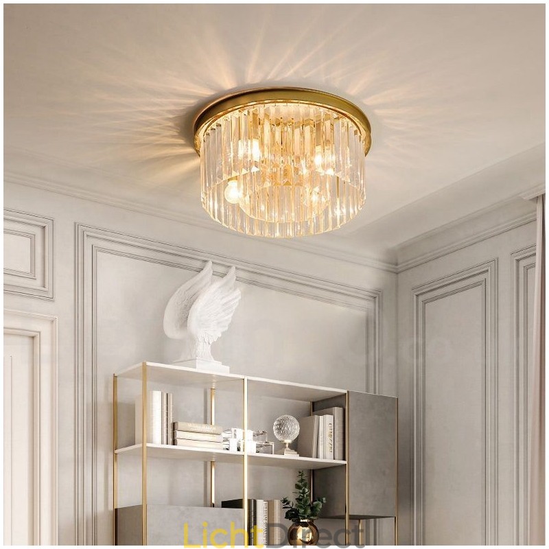 Postmoderne luxe ronde K9 kristal plafondlamp tentoonstellingshal