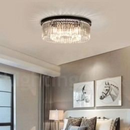 Postmoderne luxe ronde K9 kristal plafondlamp tentoonstellingshal