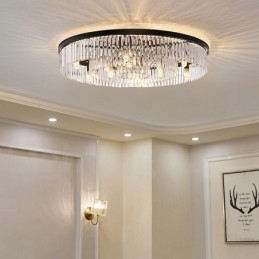 Postmoderne luxe ronde K9 kristal plafondlamp tentoonstellingshal