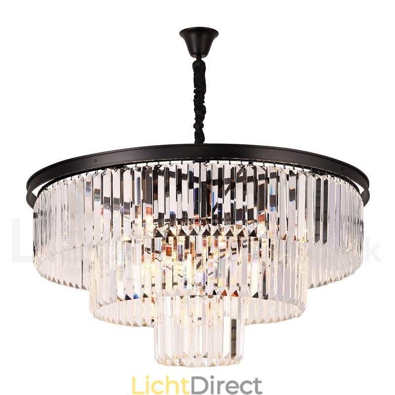 Postmoderne luxe ronde K9 kristallen hanglamp kroonluchter tentoonstellingshal