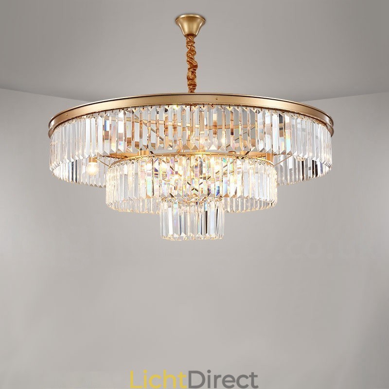 Postmoderne luxe ronde K9 kristallen hanglamp kroonluchter tentoonstellingshal