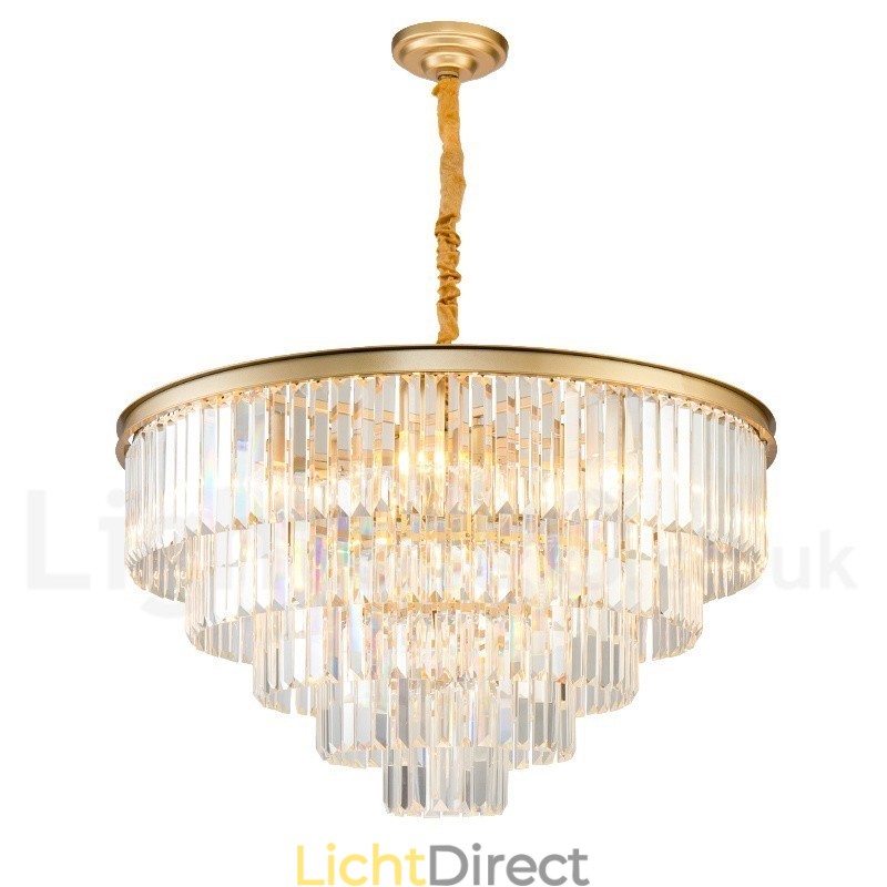 Postmoderne luxe ronde K9 kristallen hanglamp kroonluchter tentoonstellingshal