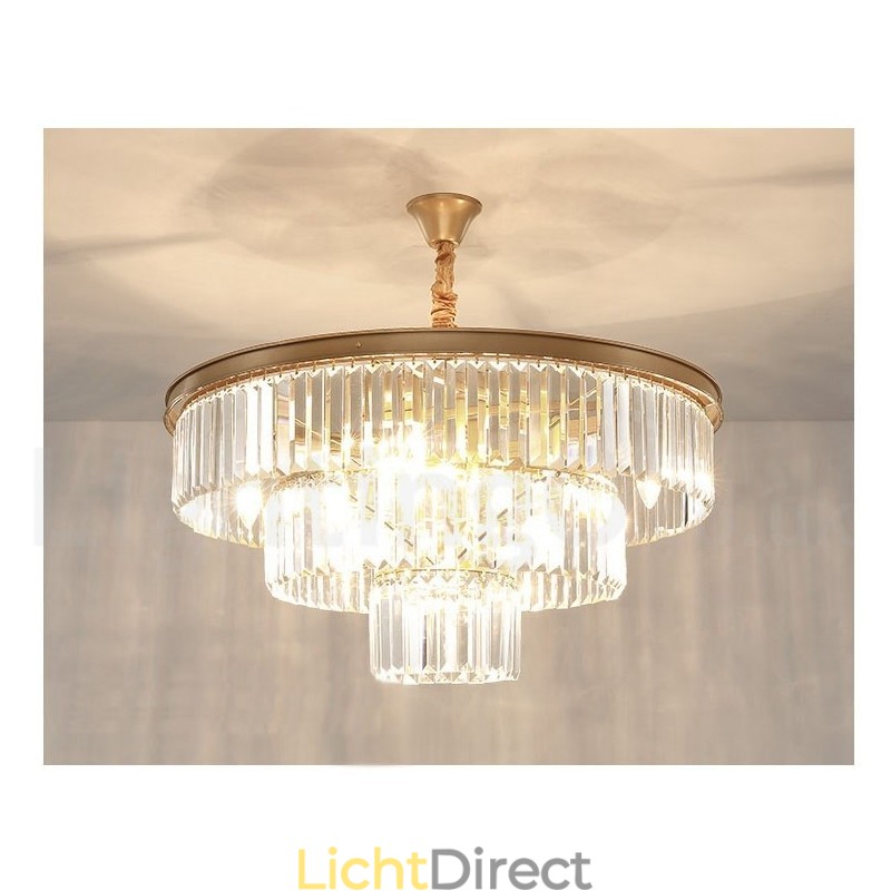 Postmoderne luxe ronde K9 kristallen hanglamp kroonluchter tentoonstellingshal