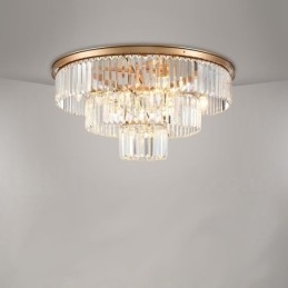 Postmoderne luxe ronde K9 kristal plafondlamp tentoonstellingshal