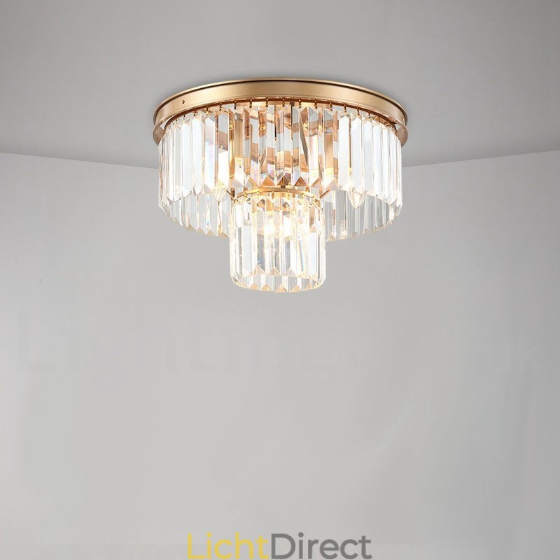 Postmoderne luxe ronde K9 kristal plafondlamp tentoonstellingshal