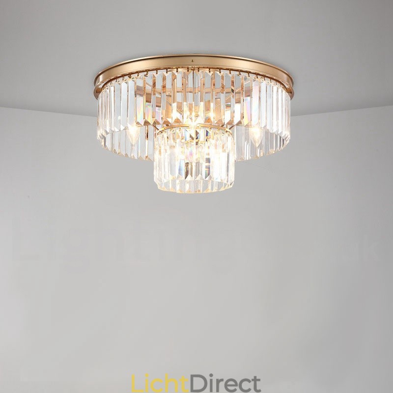 Postmoderne luxe ronde K9 kristal plafondlamp tentoonstellingshal
