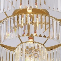 Postmoderne luxe ronde K9 kristal plafondlamp tentoonstellingshal