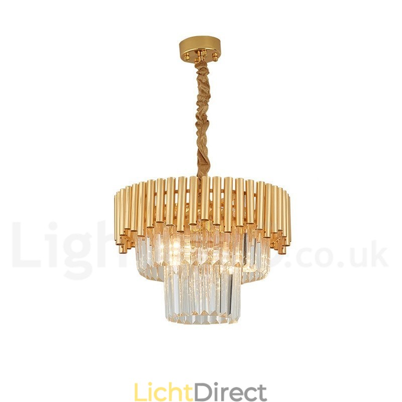 Postmoderne gouden luxe ronde K9 kristallen hanglamp kroonluchter verlichting tentoonstellingshal