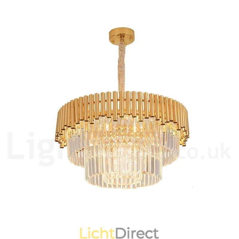 Postmoderne gouden luxe ronde K9 kristallen hanglamp kroonluchter verlichting tentoonstellingshal