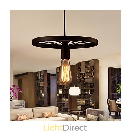 Industriële 1-lichts vintage hanglamp met ijzeren kap Industriële 1-lichts vintage hanglamp met ijzeren kap