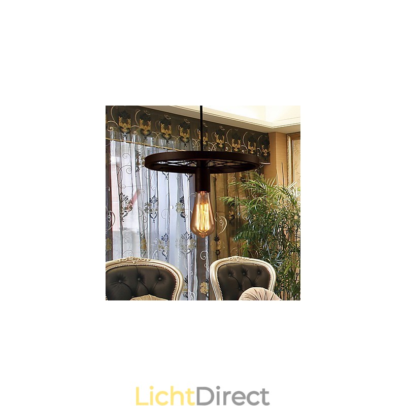 Industriële 1-lichts vintage hanglamp met ijzeren kap