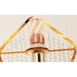 Gouden postmoderne luxe ronde K9 kristallen hanglamp met acryl kap tentoonstellingshal