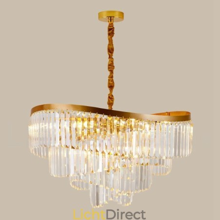 Gouden postmoderne luxe ronde K9 kristallen hangkroonluchter tentoonstellingshal Gouden postmoderne luxe ronde K9 kristallen hangkroonluchter tentoonstellingshal