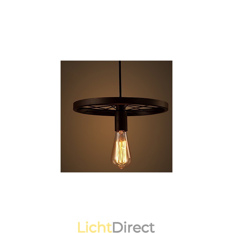 Industriële 1-lichts vintage hanglamp met ijzeren kap