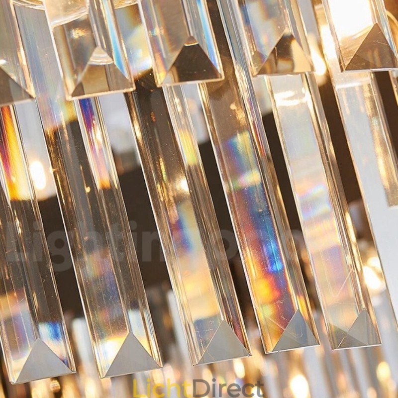 Luxe moderne gouden plus zwarte ronde K9 kristallen hanglamp tentoonstellingshal