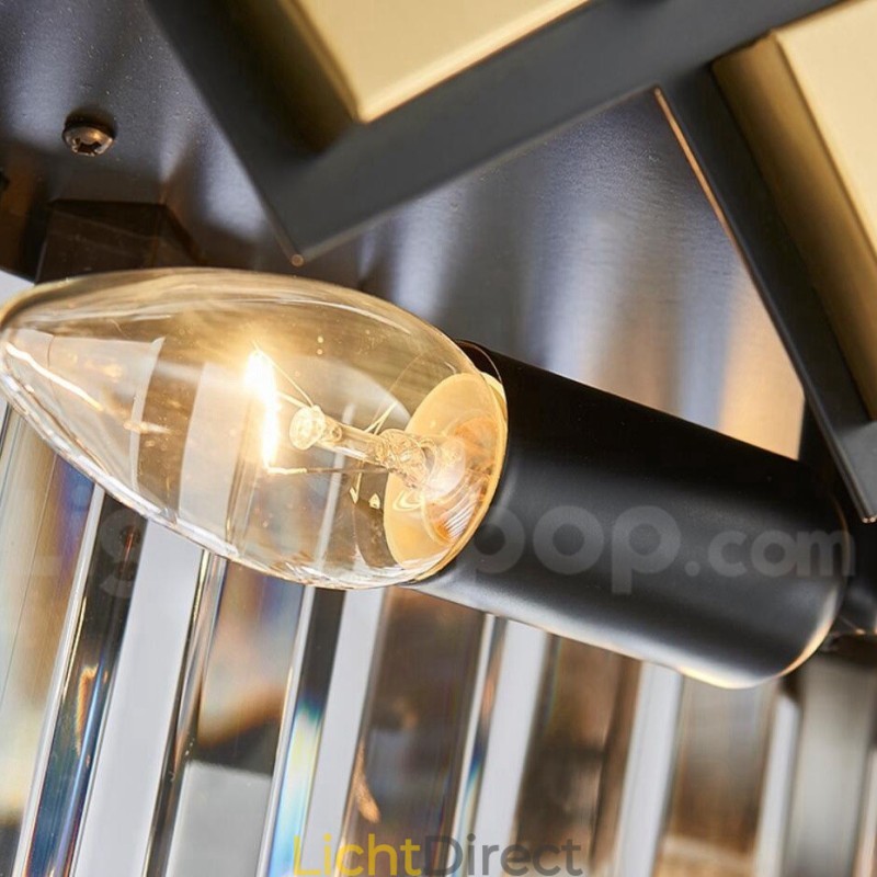 Luxe moderne gouden plus zwarte ronde K9 kristallen hanglamp tentoonstellingshal