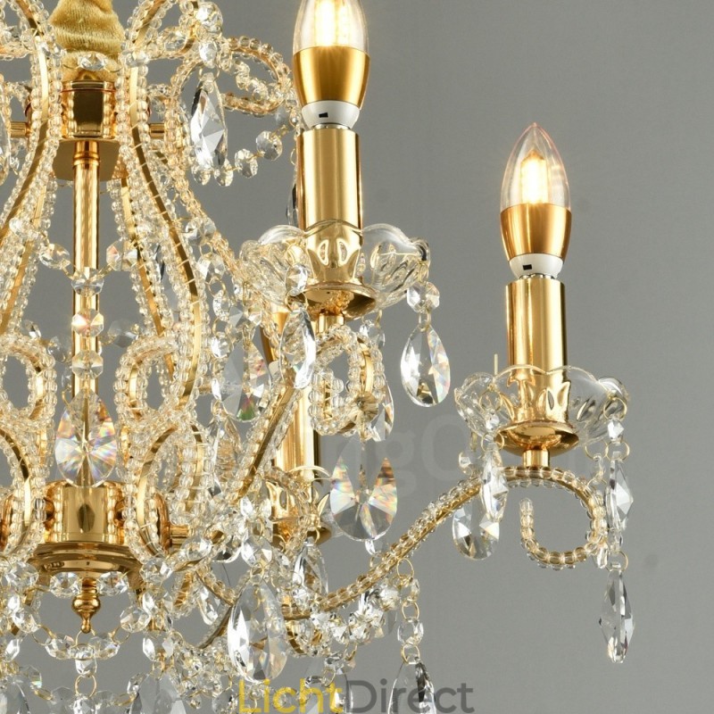 6-lichts gouden zilveren Amerikaanse stijl kristallen hanglamp kroonluchter lichtwinkel