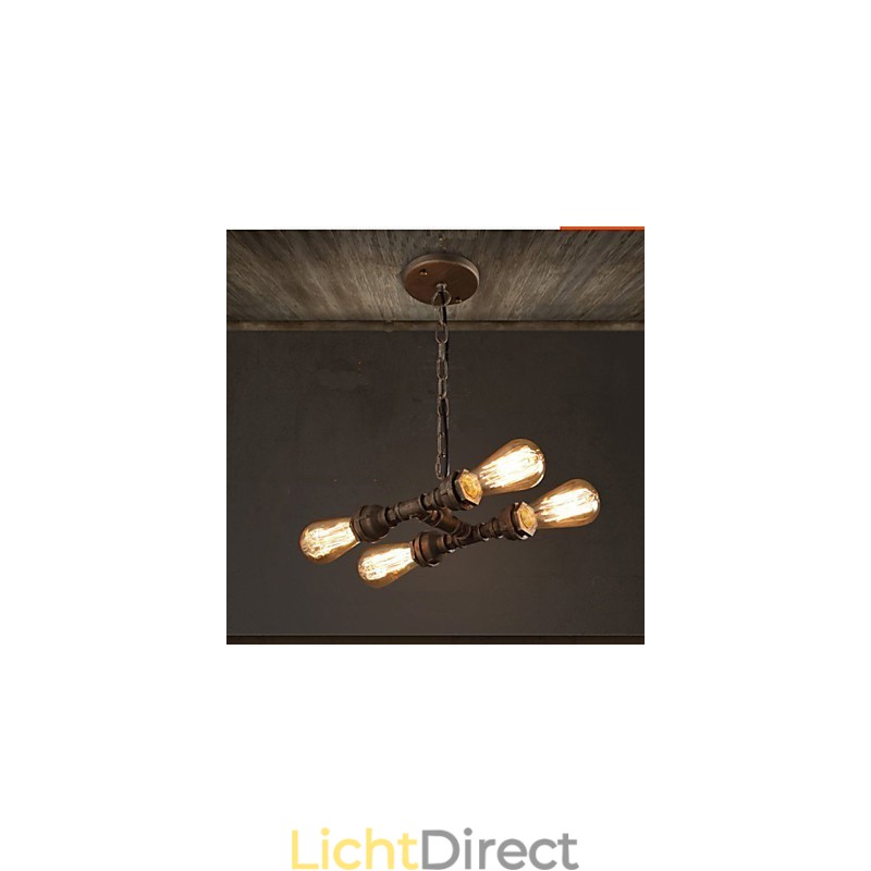 4 Light American Industrial Water Pipe Retro style Wind
