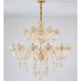 18 (12+6) Lichte luxe champagne kristal kaars kroonluchter