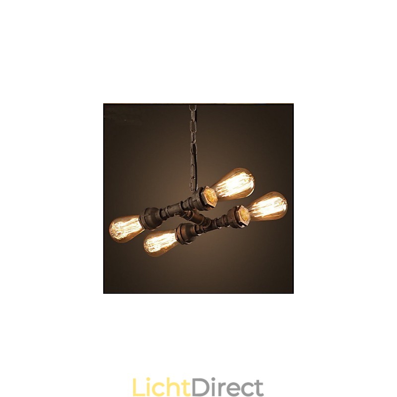 4 Light American Industrial Water Pipe Retro style Wind
