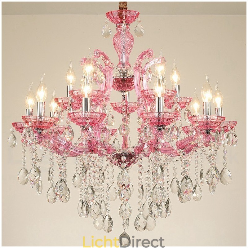 Multi Colours 18 (12+6) Licht Luxe Kristallen Kaars Kroonluchter met Helder Kristal