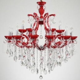 Multi Colours 18 (12+6) Licht Luxe Kristallen Kaars Kroonluchter met Helder Kristal