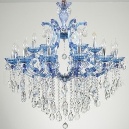 Multi Colours 18 (12+6) Licht Luxe Kristallen Kaars Kroonluchter met Helder Kristal