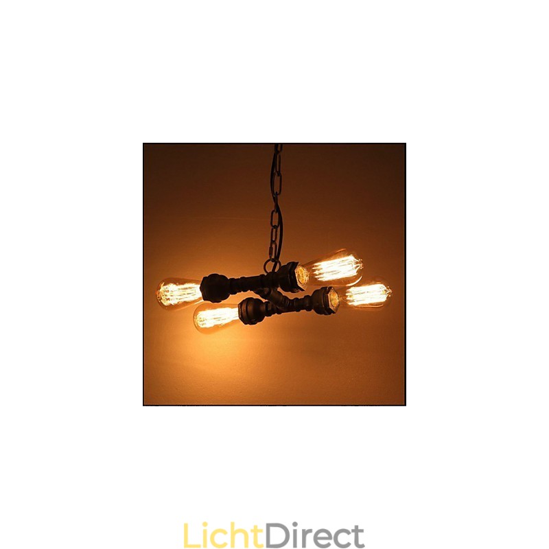 4 Light American Industrial Water Pipe Retro style Wind