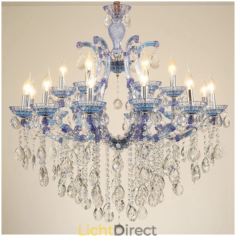 Multi Colours 18 (12+6) Licht Luxe Kristallen Kaars Kroonluchter met Helder Kristal