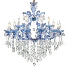 Multi Colours 18 (12+6) Licht Luxe Kristallen Kaars Kroonluchter met Helder Kristal