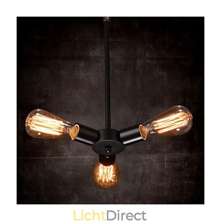 Hanglamp 3 lampen landelijke stijl smeedijzer