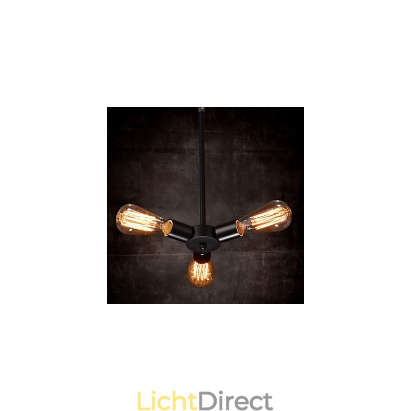 Hanglamp 3 lampen landelijke stijl smeedijzer