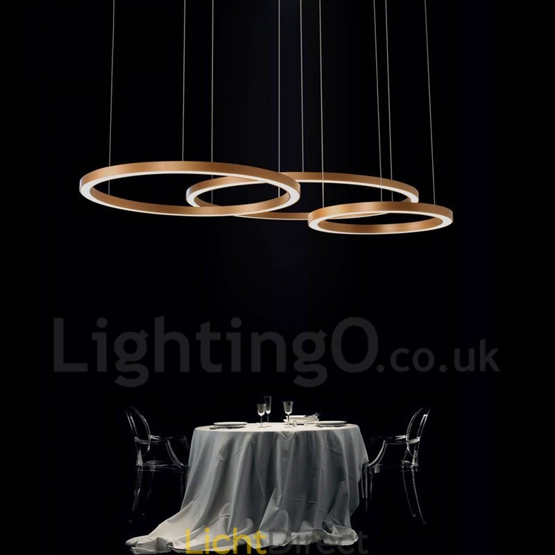 Wi-Fi Smart Dimbare Goud Rose Goud Moderne Hedendaagse 3 Ringen Licht Aluminiumlegering Hanglamp met Acryl Kap