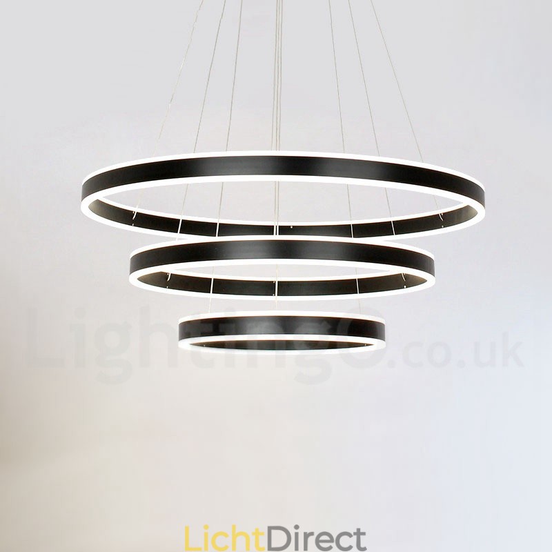 Dimbare Wi-Fi Smart 3 Ringen Twee Strips Moderne Hedendaagse Hanglamp met Acryl Kap