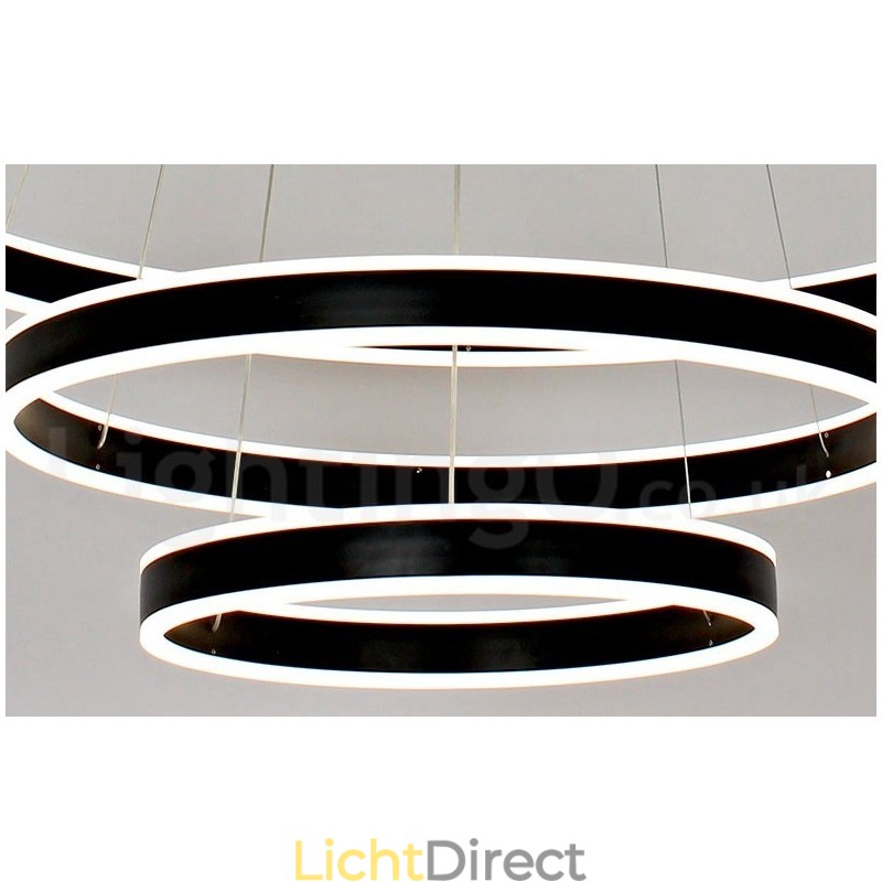 Dimbare Wi-Fi Smart 3 Ringen Twee Strips Moderne Hedendaagse Hanglamp met Acryl Kap
