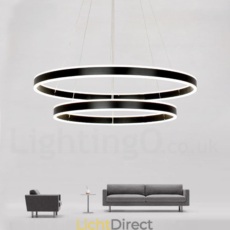 Dimbare Wi-Fi Smart 3 Ringen Twee Strips Moderne Hedendaagse Hanglamp met Acryl Kap