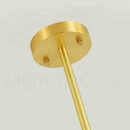 3-lichts kroonluchter van puur messing in Noord-Europa, moderne hanglamp met metalen moleculen