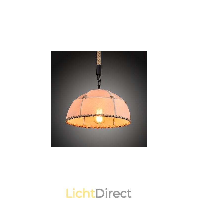 Retro handgemaakte henneptouw countryard kroonluchterlamp in industriële landelijke stijl