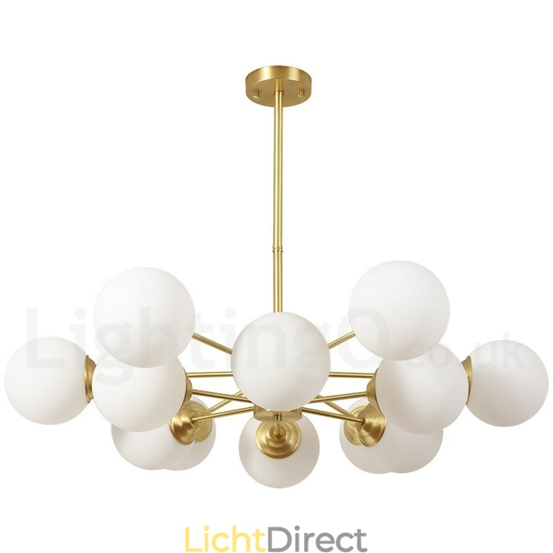 12 Licht (6+6 Licht) Twee Niveaus Puur Messing Noord-Europese Bonen Kroonluchter Moderne Metalen Moleculen Hanglamp