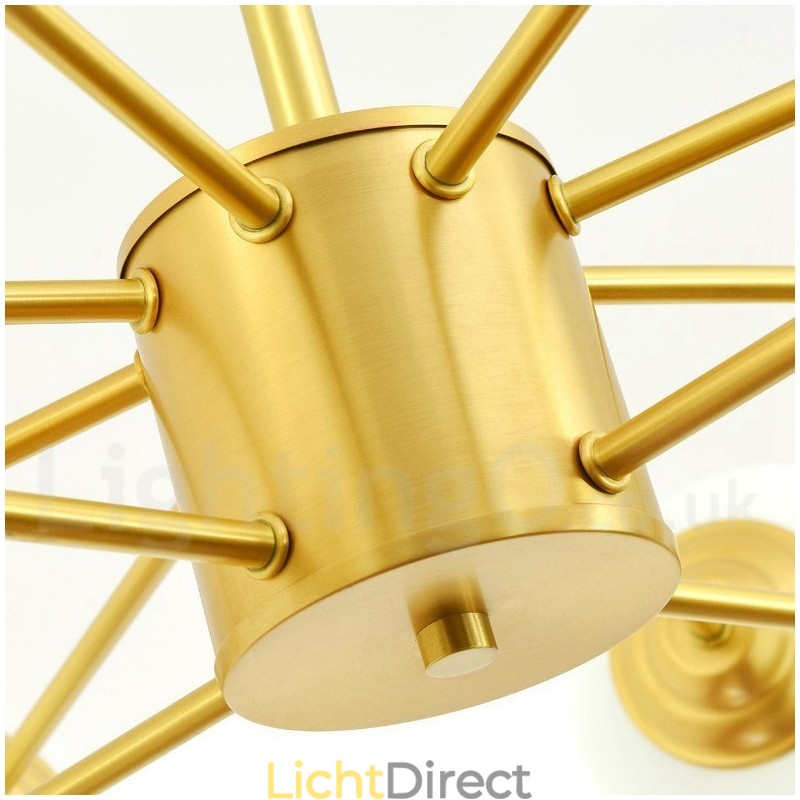 12 Licht (8+4 Licht) Twee Niveaus Puur Messing Noord-Europese Bonen Kroonluchter Moderne Metalen Moleculen Hanglamp