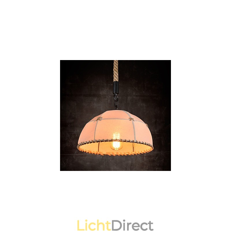 Retro handgemaakte henneptouw countryard kroonluchterlamp in industriële landelijke stijl
