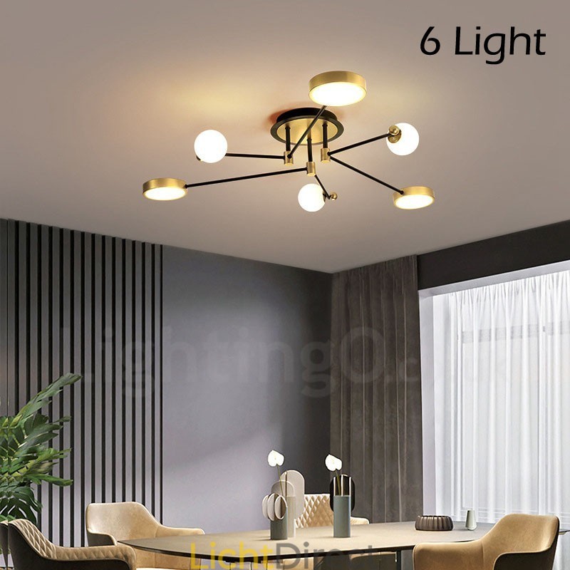 Goudzwart plafond moderne metalen kroonluchter