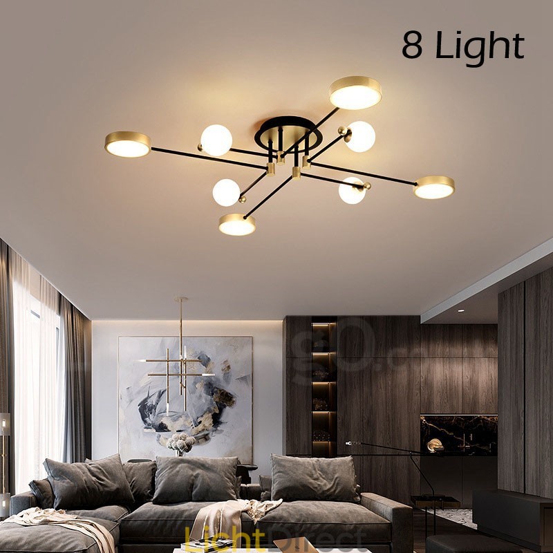 Goudzwart plafond moderne metalen kroonluchter